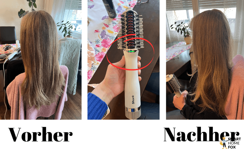 Der Trockenhaar-Modus des Shark SmoothStyle wird im Test ausprobiert.